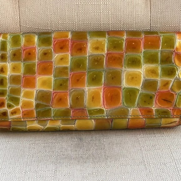 Cocco Fiore Women Clutch Wallet Multi Color Patent Leather Card Holder Purse - Picture 2 of 12